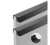Tiros de gabinete Manijas ocultas for muebles, manijas negras for puertas de armarios, 2 piezas, tiradores for armarios de cocina, cajones, manijas cepilladas, aleación de aluminio(Length 300mm)