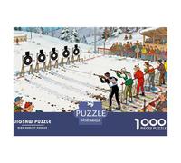 Tiros de Invierno Puzzle De Madera Impermeable Puzzles De 1000 Piezas Regalos para Adultos Desafiante Y Estimulante Rompecabezas Juegos Desafiantes
