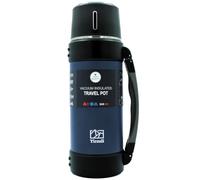 Tirsuli Termo de Viaje 1,5 litros - Doble Pared de Acero Inoxidable - Camping o Senderismo. Caliente o Frio más de 24 horas, Agua, Café, Leche, Té o Mate (Azul)