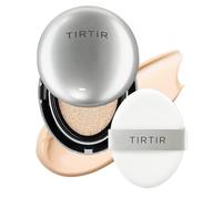 TIRTIR Mask Fit Aura Silver Cushion Foundation | Acabado semibrillante, opacidad natural, hidratante, ligera, base de cojín coreana (0,63 fl oz), porcelana 17C