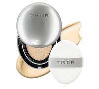TIRTIR Mask Fit Aura Silver Cushion Foundation | Acabado semibrillante, opacidad natural, hidratante, ligera, base de cojín coreana (0,63 fl oz), 21 W marfil natural