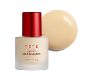 TIRTIR Mask Fit Red Foundation 72 horas de maquillaje coreano duradero que se adapta a la piel con acabado satinado Skin-Fit y amplia selección de colores, #21W Natural Ivory, 1.01 Fl Oz