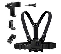 Tiryns Kit de montaje en el pecho para teléfono, correa de arnés de montaje para cámara de acción compatible con GoPro Hero 13 12 11 10 9 8 7 6 5 Session DJI Osmo iPhone 16 15 14 13 Samsung la mayoría