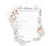 TIRYWT Tarjetas de consejos para despedida de soltera de flores silvestres, tarjetas de juego de consejos para recién casados, juego de despedida de soltera para 25 invitados, suministros de fiesta de