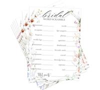 TIRYWT Tarjetas de juegos de despedida de soltera con flores silvestres, para 25 invitados, 5 x 7 pulgadas, suministros florales para despedida de soltera o despedida de soltera, A14
