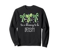 Tis a Blessing to be Irish Blessing St Patricks Coquette Bow Sudadera