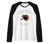 Tis Now The Witching Time of Night Shakespeare Cita Negro Camiseta Manga Raglan