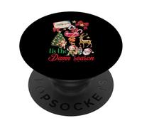 Tis The Damn Season Santa Reno Elfo Cóctel Navidad PopSockets PopGrip Adhesivo