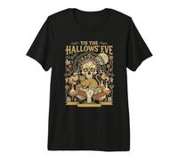 Tis The Hallows' Eve Witchy Skull Cat Oculto Halloween Camiseta Premium