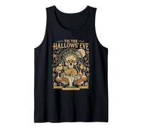 Tis The Hallows' Eve Witchy Skull Cat Oculto Halloween Camiseta sin Mangas