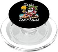 Tis The Sea Sun Funny Santa Beach Navidad En Julio Vacaciones PopSockets PopGrip para MagSafe