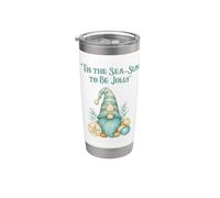 Tis The Sea-Sun - Gnomo navideño Vaso térmico de acero inoxidable de doble pared