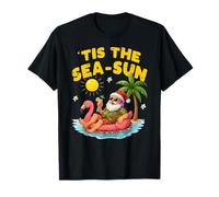 Tis The Sea Sun Santa Beach Verano Navidad En Julio Verano Camiseta