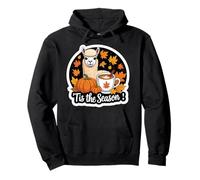 Tis The Season Alpaca Otoño Otoño Calabaza Hojas Vintage Copa Sudadera con Capucha