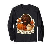 Tis The Season American Water Spaniel Perro Otoño Otoño Café Manga Larga