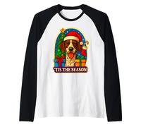 Tis The Season - Árbol de Navidad alemán de Pelo Corto Camiseta Manga Raglan