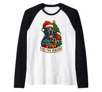 Tis The Season - Árbol de Navidad con diseño de Perro danés Camiseta Manga Raglan