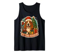 Tis The Season Basset Hound Dog, Feliz Navidad, mamá, papá, Navidad Camiseta sin Mangas