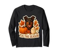 Tis The Season Beauceron Dog Otoño-Otoño Pumpkin Spice Cute Manga Larga