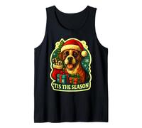 Tis The Season Bernese Mountain Dog Navidad Mamá Papá Dueño Camiseta sin Mangas