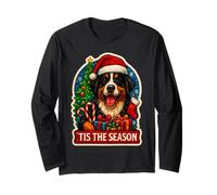 Tis The Season Bernese Mountain Dog Navidad Mamá Papá Dueño Manga Larga