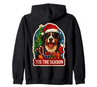 Tis The Season Bernese Mountain Dog Navidad Mamá Papá Dueño Sudadera con Capucha