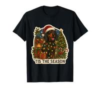 Tis The Season Black and Tan Coonhound Dog Feliz Navidad Camiseta