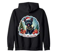 Tis The Season Black Russian Terrier Dog Feliz Navidad Diversión Sudadera con Capucha