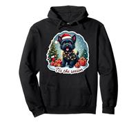 Tis The Season Black Russian Terrier Dog Feliz Navidad Diversión Sudadera con Capucha