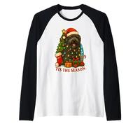Tis The Season Bouvier Des Flandres Perro Feliz Navidad Navidad Camiseta Manga Raglan