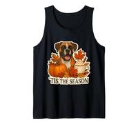Tis The Season Boxer Dog Otoño-Otoño Pumpkin Spice Latte Pupp Camiseta sin Mangas