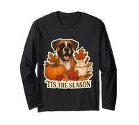 Tis The Season Boxer Dog Otoño-Otoño Pumpkin Spice Latte Pupp Manga Larga
