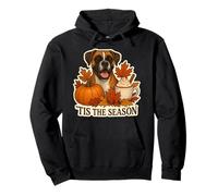 Tis The Season Boxer Dog Otoño-Otoño Pumpkin Spice Latte Pupp Sudadera con Capucha