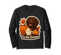 Tis The Season Boykin Spaniel Dog Otoño-Otoño Pumpkin Spice Manga Larga