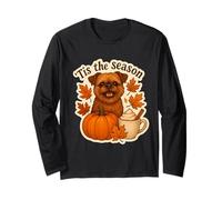 Tis The Season Bruselas Griffon Dog Fall Autumn Pumpkin Cute Manga Larga