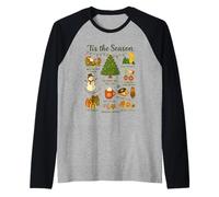 Tis The Season - Camiseta Actividades Navideñas Tradiciones Camiseta Manga Raglan