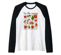 Tis The Season - Camiseta Actividades Navideñas Tradiciones Camiseta Manga Raglan