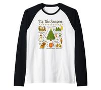 Tis The Season - Camiseta Actividades Navideñas Tradiciones Camiseta Manga Raglan