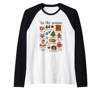 Tis The Season - Camiseta Actividades Navideñas Tradiciones Camiseta Manga Raglan
