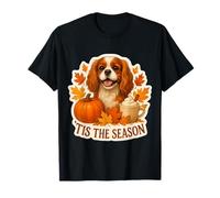Tis The Season Cavalier King Charles Dog Otoño-Otoño Calabaza Camiseta