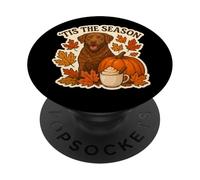 Tis The Season Chesapeake Bay Retriever Perro Otoño Lindo PopSockets PopGrip Adhesivo