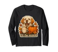 Tis The Season Clumber Spaniel para otoño y otoño, Bonita Calabaza Manga Larga