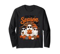 Tis The Season Cute Halloween Ghosts Pumpkin Fall Fun Manga Larga