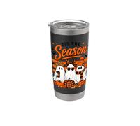 Tis the Season Cute Halloween Ghosts Pumpkin Fall Fun Vaso térmico de acero inoxidable de doble pared