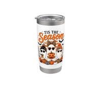 Tis the Season Cute Halloween Ghosts Pumpkin Fall Fun Vaso térmico de acero inoxidable de doble pared