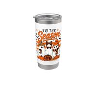 Tis the Season Cute Halloween Ghosts Pumpkin Fall Fun Vaso térmico de acero inoxidable de doble pared