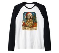 Tis The Season English Setter Dog, Feliz Navidad, mamá y papá Camiseta Manga Raglan