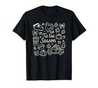 Tis The Season Fall Doodle Art Cozy Autumn Pumpkin Spice Camiseta