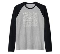 Tis The Season Fall Doodle Art Cozy Autumn Pumpkin Spice Camiseta Manga Raglan