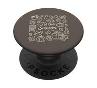 Tis The Season Fall Doodle Art Cozy Autumn Pumpkin Spice PopSockets PopGrip Adhesivo